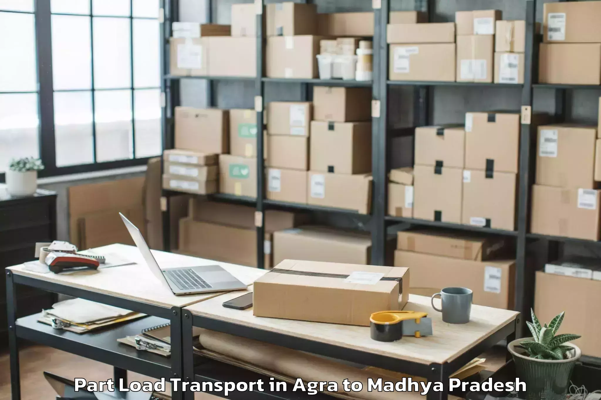 Top Agra to Mehgaon Part Load Transport Available